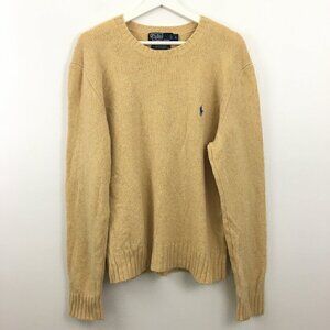Polo By Ralph Lauren Men's Merino Wool Angora Rabbit Yellow Sweater Size L